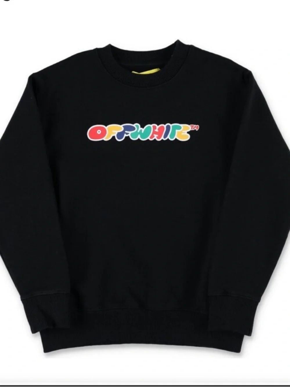 Off-White Black Script $265 Logo Printed Crewneck youth 12 boys spring casual